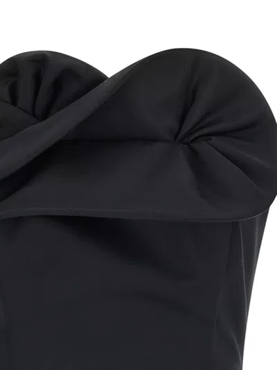 Magda Butrym Structured Strapless Corset Top Numbered One In Black