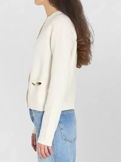 Gucci Women Wool And Cashmere Cardigan With Metal Horsebit In White