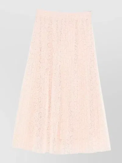 Ermanno Scervino Long A Line Lace Midi Pleated Skirt In Multi