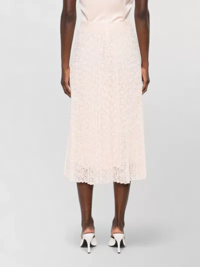 Ermanno Scervino Long A Line Lace Midi Pleated Skirt In Multi