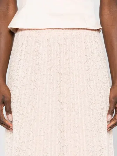 Ermanno Scervino Long A Line Lace Midi Pleated Skirt In Multi