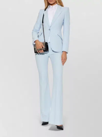 Alexander Mcqueen Tailored Jacket Back Vent Front Flap Pockets In Blue