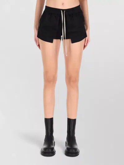 Rick Owens Boxer Style Shorts Short Length Side Slits In Black
