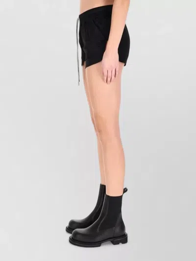 Rick Owens Boxer Style Shorts Short Length Side Slits In Black