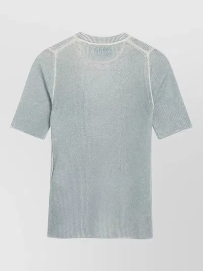 Chloé Blue-grey Wool-blend Knit Top In Green