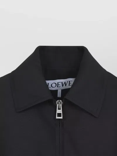 Loewe Jacket Belted Long Sleeves Point Collar In Black