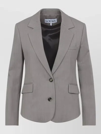 Loewe Tailored Jacket Notch Lapel Single Breasted In Gray