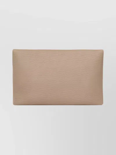 Saint Laurent Cassandre Large Envelope Style Clutch Bag In Brown