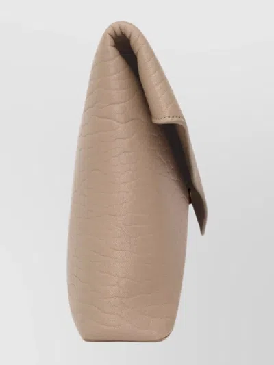 Saint Laurent Cassandre Large Envelope Style Clutch Bag In Brown