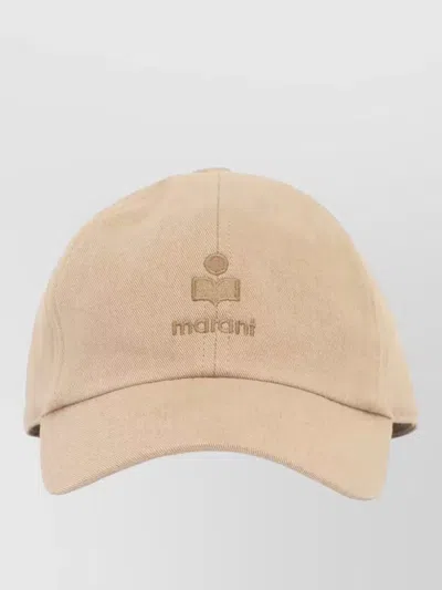 Isabel Marant Tomas Embroidered Baseball Cap Cotton Six Panel In Brown