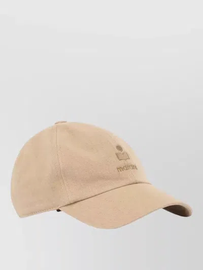 Isabel Marant Tomas Embroidered Baseball Cap Cotton Six Panel In Brown