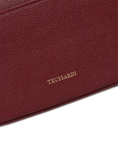 Trussardi Mini Cameo Cross Body Bag In Burgundy