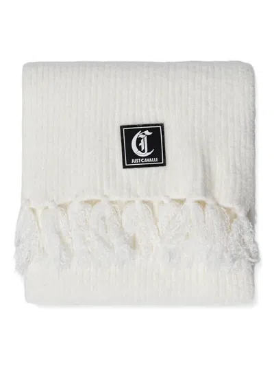 Just Cavalli Logo-patch Scarf In White