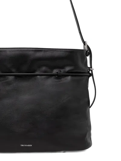 Trussardi Large Amuleto Bucket Bag In Black