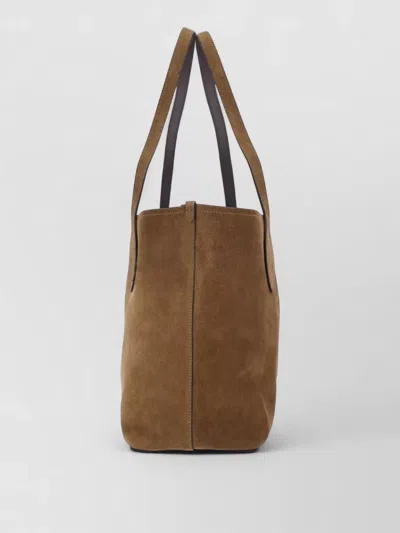 Mulberry Tote Bag Dual Handles Rectangular Suede In Brown