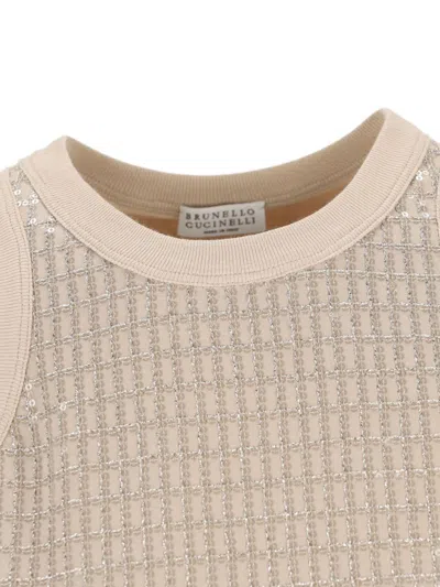 Brunello Cucinelli Cotton Tank Top In Neutral