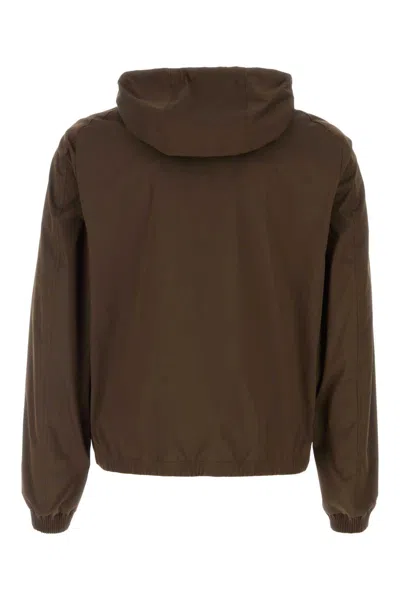 Moorer Stretch Polyester Albori Jacket Hood And Pockets In Green