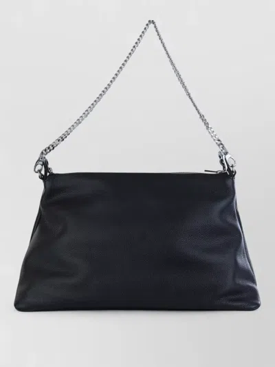 Zadig & Voltaire Shoulder Bag Adjustable Chain Strap Textured Surface In Blue