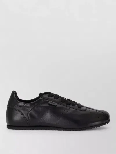 Ami Alexandre Mattiussi Low Top Sneakers Perforated Design Rubber Sole In Black