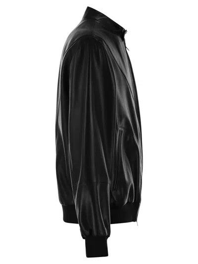 Brunello Cucinelli Men Shiny Nappa Leather Pilot Jacket In Multi