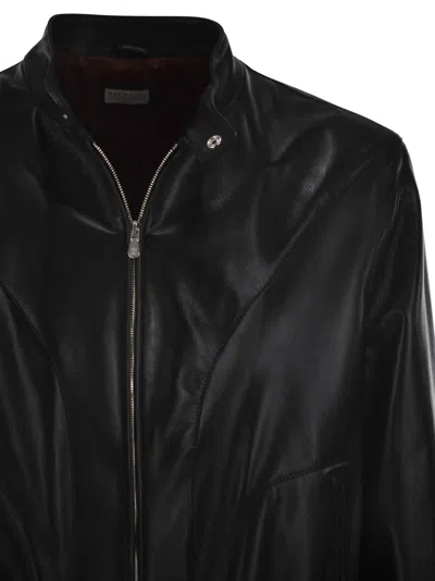 Brunello Cucinelli Men Shiny Nappa Leather Pilot Jacket In Multi