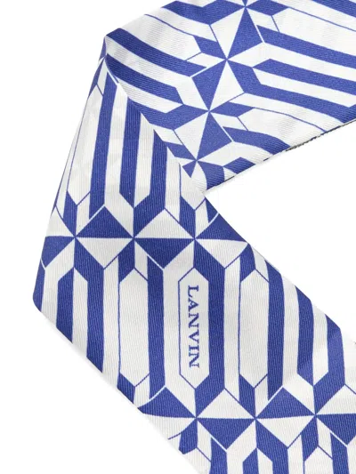 Lanvin Geometric Pattern Scarf In Blue