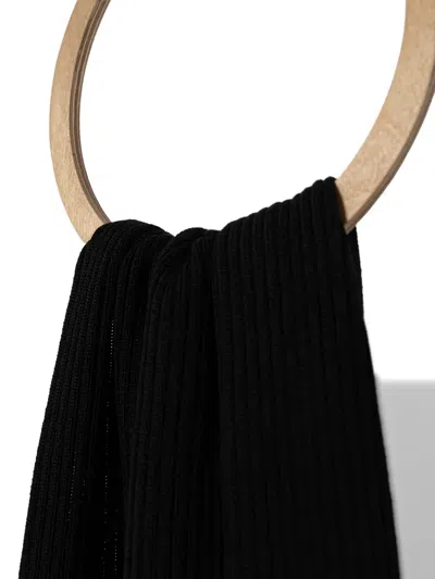 Paul & Shark Ribbed Scarf In Black