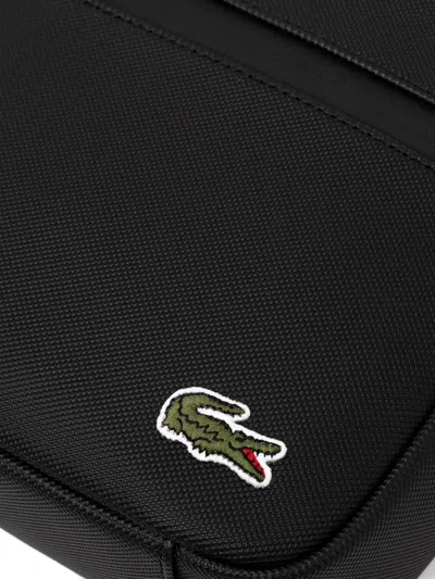 Lacoste Zip Crocodile Belt Bag In Black