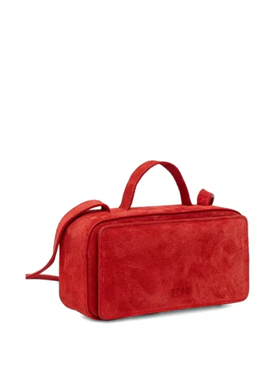 Msgm Suede Satchel In Red