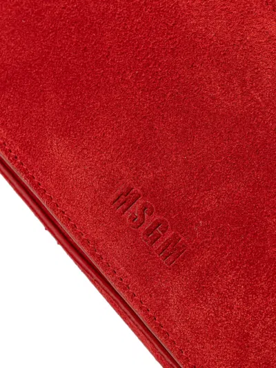 Msgm Suede Satchel In Red