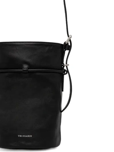 Trussardi Small Amuleto Bucket Bag In Black