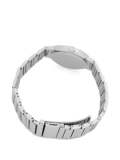 Trussardi Silver Tone Round 35mm Watch In Metallic