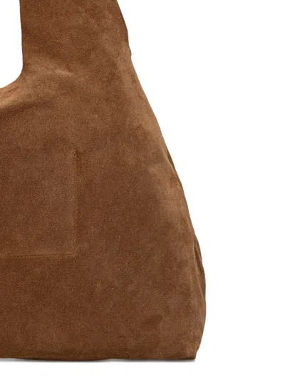 绒面皮压纹手提包