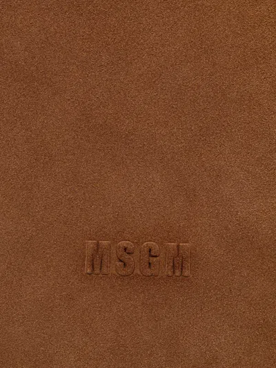 绒面皮压纹手提包