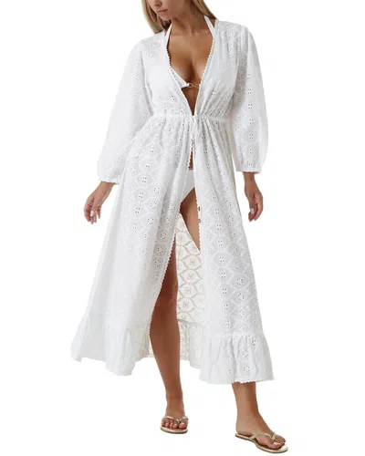 Melissa Odabash Avery Maxi Open Kaftan In White