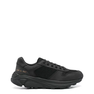 Common Projects Leather Runner Sneakers In Black