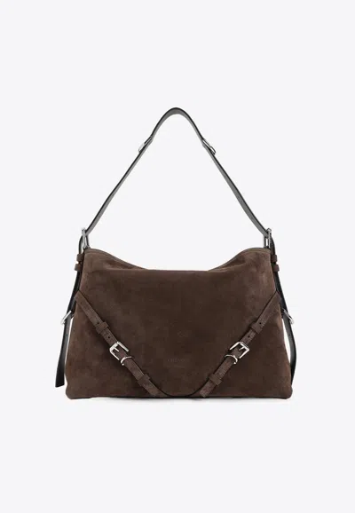 Givenchy Voyou Medium Shoulder Bag With Buckle In Brown
