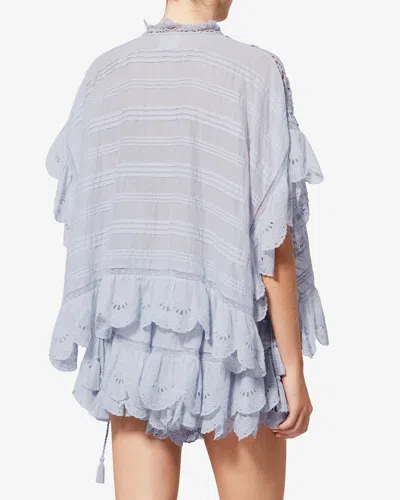 Isabel Marant Étoile Payton Lace-trimmed Embroidered Cotton Blouse In Pink