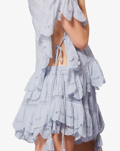 Isabel Marant Étoile Payton Lace-trimmed Embroidered Cotton Blouse In Pink