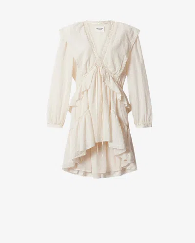 Isabel Marant Étoile Damya Lace Ruffled Mini Dress In White