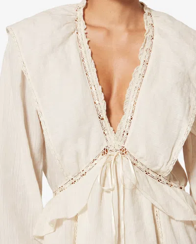 Isabel Marant Étoile Damya Lace Ruffled Mini Dress In White