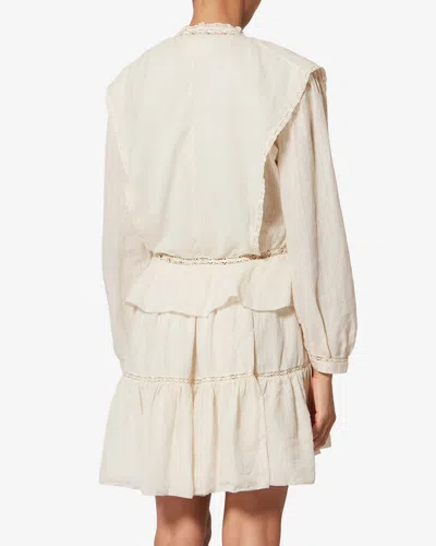 Isabel Marant Étoile Damya Lace Ruffled Mini Dress In White
