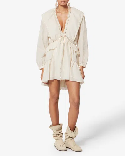 Isabel Marant Étoile Damya Lace Ruffled Mini Dress In White