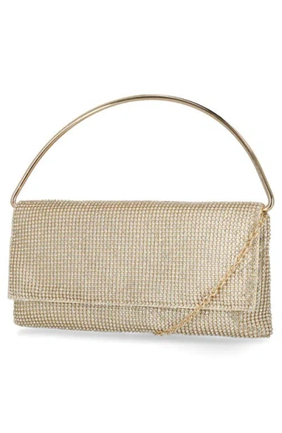 Jessica Mcclintock Isa Crystal Clutch In Neutral