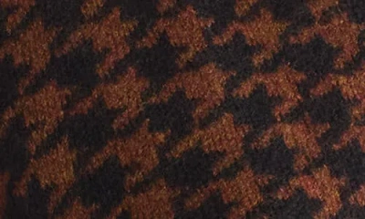 Max Studio Fringe Houndstooth Jacket In Brown