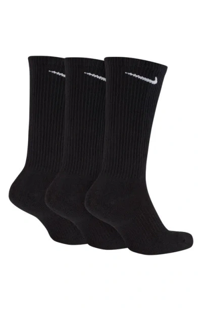 Nike Assorted 3-pack Everyday Plus Cushion Crew Training Socks In Black