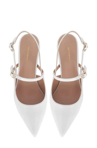 Bruno Magli Luciana Pointed Toe Slingback Pump In White