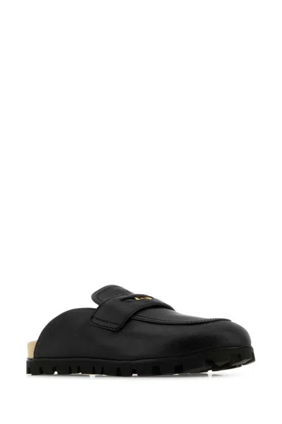 Miu Miu Leather Loafers Round Toe Lug Sole In Multi