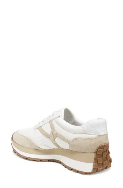 Veronica Beard Valentina Mixed Leather Retro Sneakers In White