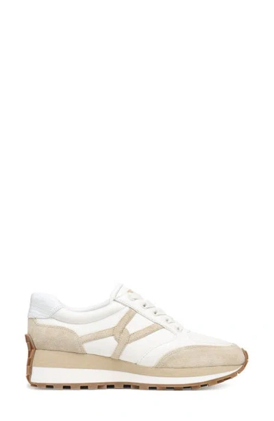 Veronica Beard Valentina Mixed Leather Retro Sneakers In White